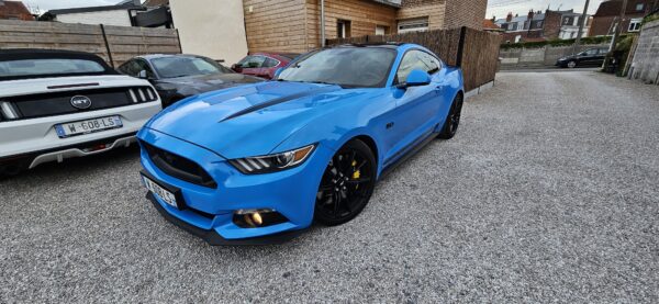 Ford Mustang GT BM V8 5.0 Coupé 421 CH, 1ERE MAIN, Garantie GRABBER BLUE BLACK SHADOW EDITION
